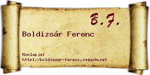 Boldizsár Ferenc névjegykártya