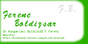 ferenc boldizsar business card